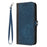 For iPhone 17 Pro PU Leather Case with Strap Phone Cover Stand Side Magnetic Button Design - Black+Royal Blue - 2