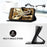 For iPhone 17 Pro Leather Case with Wrist Strap Diamond Imprint Wallet Phone Cover - Black - 6