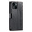 For iPhone 15 Leather Case Rhombus Texture Wallet Stand Phone Cover with Wrist Strap - Black - 7