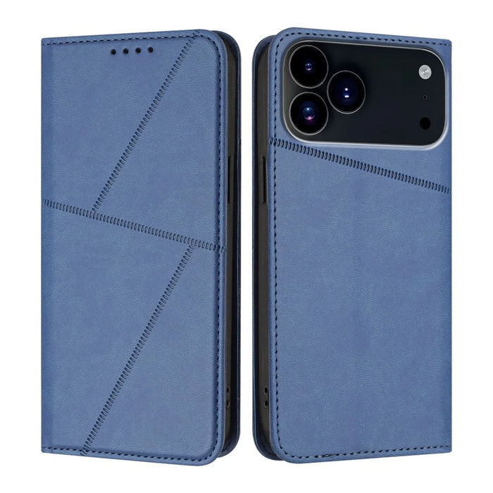 For iPhone 17 Pro Max Wallet Case Magnetic Closure Leather Flip Phone Cover with Stand - Royal Blue - 1