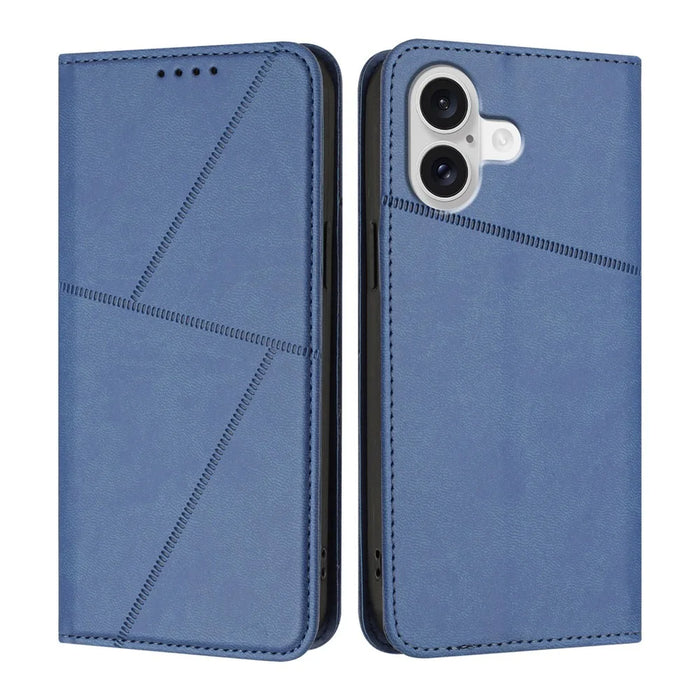 For iPhone 17 Wallet Case Magnetic Closure Leather Flip Phone Cover with Stand - Royal Blue - 1