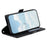 For Samsung Galaxy S24 FE Leather Case Rhombus Texture Wallet Stand Phone Cover with Wrist Strap - Black - 3