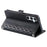 For Samsung Galaxy S24 FE Leather Case Rhombus Texture Wallet Stand Phone Cover with Wrist Strap - Black - 4