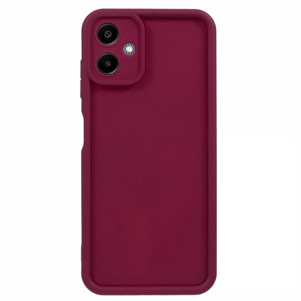 For Samsung Galaxy A06 5G Case Grooved Design TPU Anti Slip Phone Cover - Red - 1