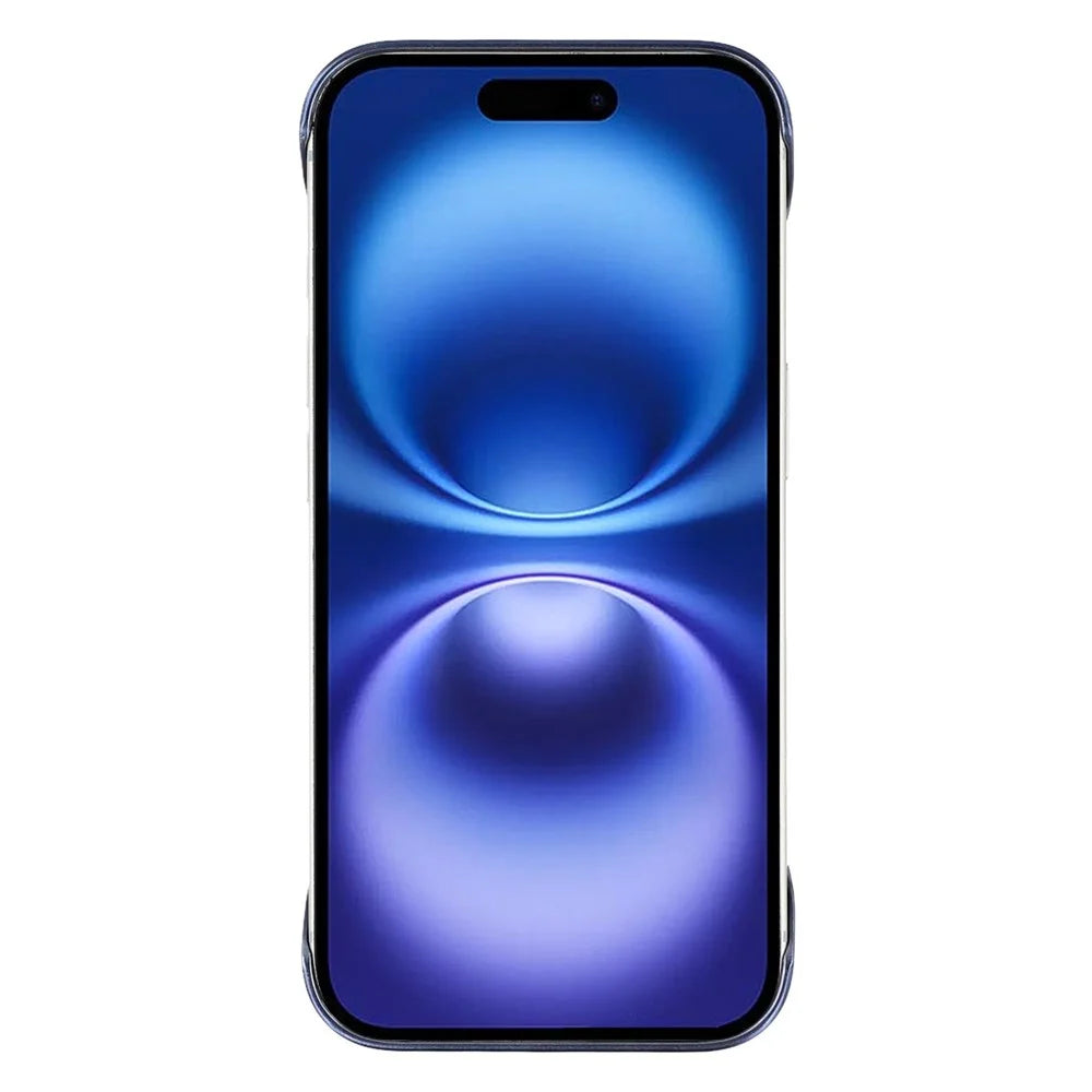 KIGC For iPhone 16 Magnetic Case Electroplating PC + PU Phone Back Cover - Blue - 2