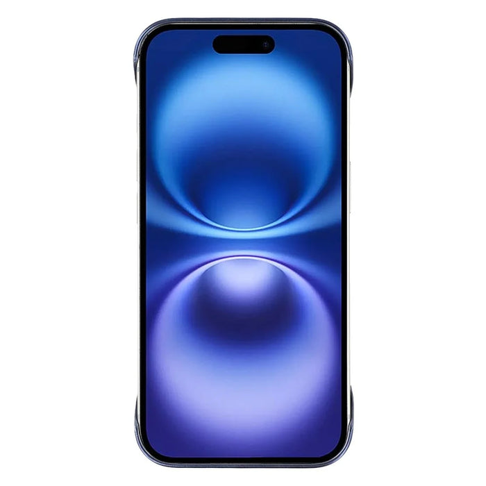 KIGC For iPhone 16 Magnetic Case Electroplating PC + PU Phone Back Cover - Blue - 2