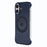 KIGC For iPhone 16 Magnetic Case Electroplating PC + PU Phone Back Cover - Blue - 4