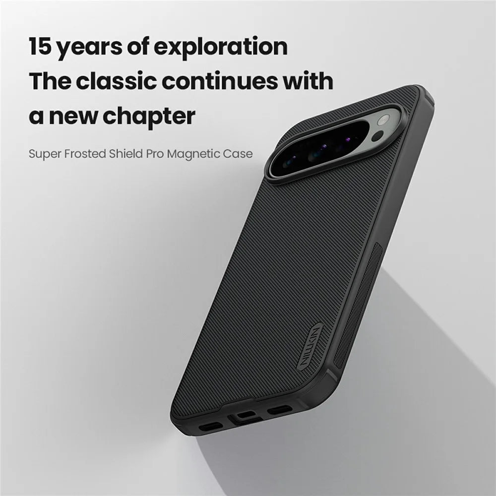 NILLKIN Frosted Shield Pro for Google Pixel 10 Pro XL Magnetic Case PC + TPU Phone Cover - Black - 6