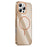 For iPhone 16 Pro Case Compatible with MagSafe Lens Frame Kickstand Clear PC Phone Cover - Transparent Gold - 1