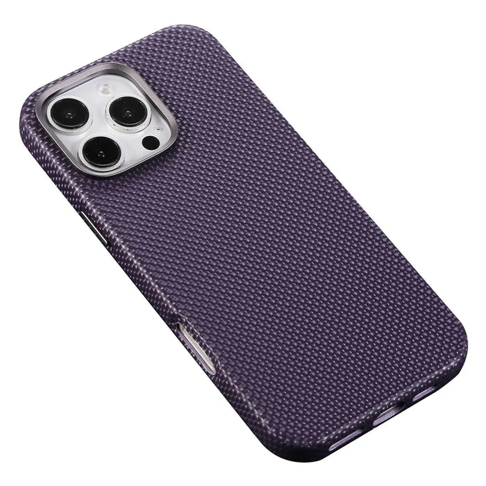 For iPhone 16 Pro Magnetic Case Diamond Texture Leather + PC Phone Cover - Purple - 1