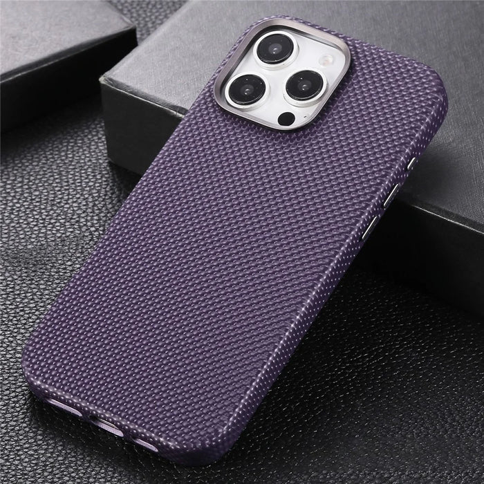 For iPhone 16 Pro Max Magnetic Case Diamond Texture Leather + PC Phone Cover - Purple - 2