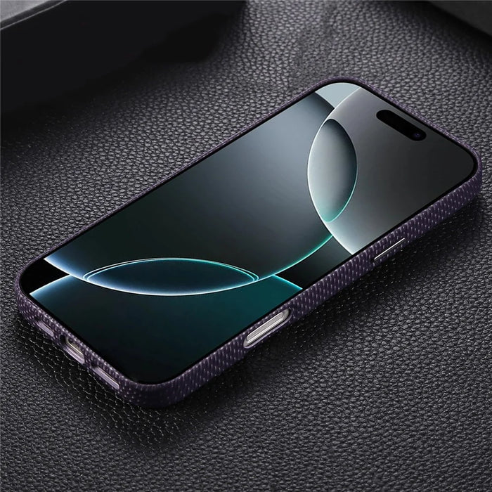 For iPhone 16 Pro Max Magnetic Case Diamond Texture Leather + PC Phone Cover - Purple - 3