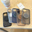 For iPhone 16 Pro Max Magnetic Case Rotating Kickstand Ripple Texture TPU + PC Phone Cover - Blue - 5