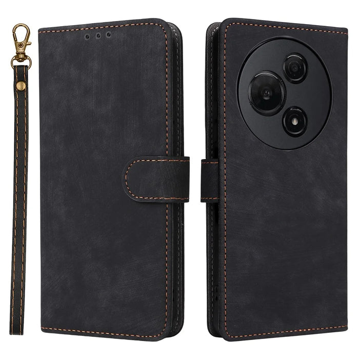 For TCL 60 NxtPaper 4G Case Wallet RFID Blocking PU Leather Phone Cover Stand with Strap - Black - 1