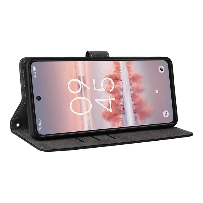For TCL 60 NxtPaper 4G Case Wallet RFID Blocking PU Leather Phone Cover Stand with Strap - Black - 3