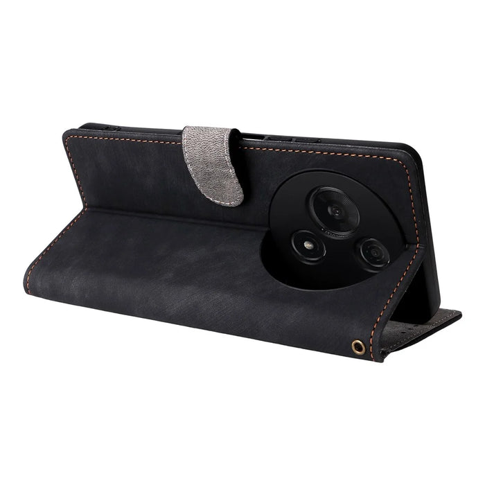For TCL 60 NxtPaper 4G Case Wallet RFID Blocking PU Leather Phone Cover Stand with Strap - Black - 4
