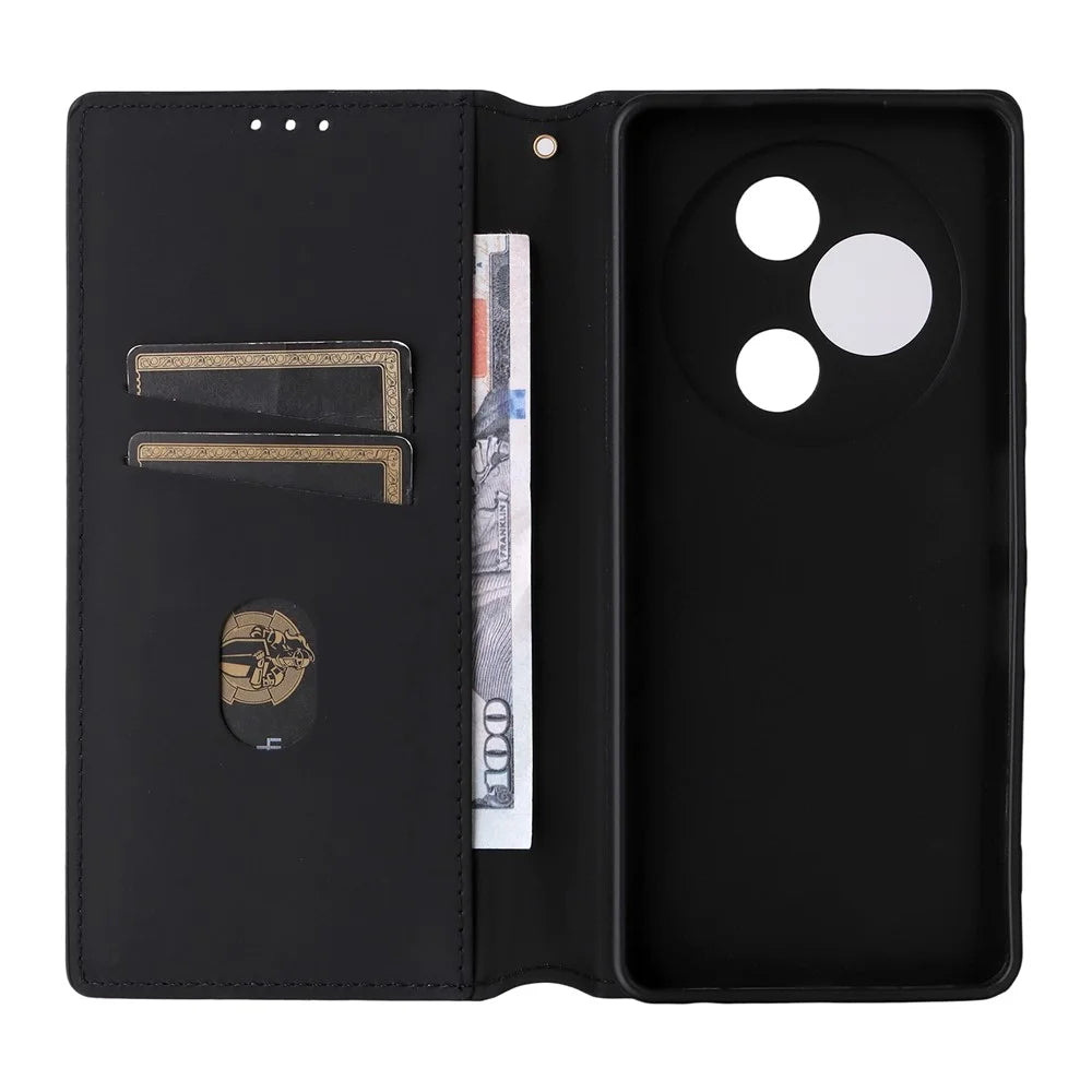 For TCL 60 NxtPaper 4G Case Wallet Rhombus Imprinted Leather Phone Cover - Silver - 5