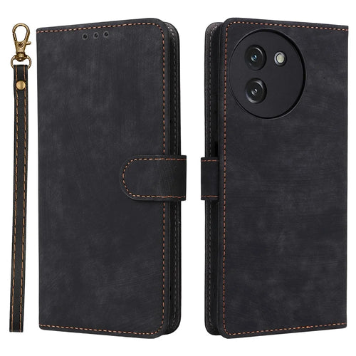 For Doogee Note 59 / Note 59 Pro Case Wallet RFID Blocking PU Leather Phone Cover Stand with Strap - Black - 1