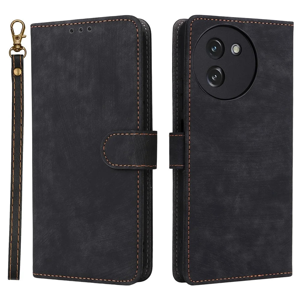 For Doogee Note 59 / Note 59 Pro Case Wallet RFID Blocking PU Leather Phone Cover Stand with Strap - Black - 1