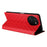 For Doogee Note 59 / Note 59 Pro Case Wallet Rhombus Imprinted Leather Phone Cover - Red - 4