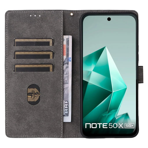 For Infinix Note 50x 5G X6857B Case Wallet RFID Blocking PU Leather Phone Cover Stand with Strap - Black - 2