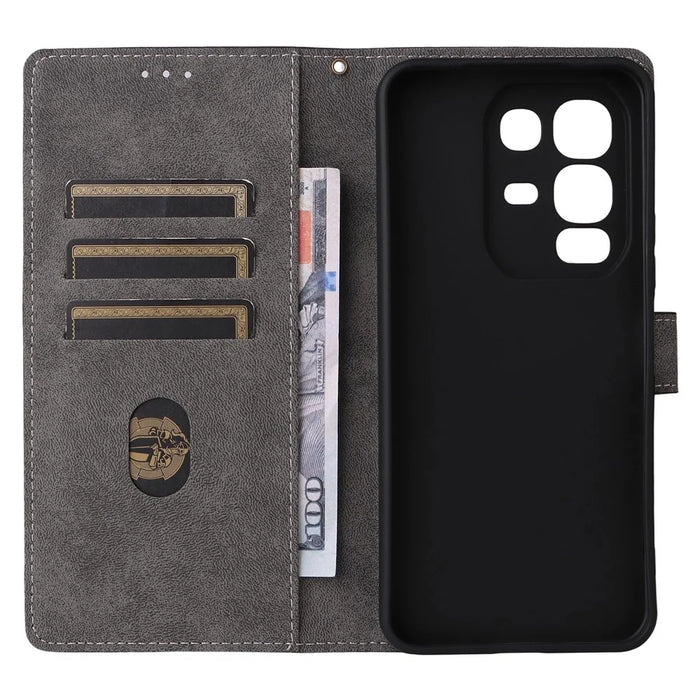 For Infinix Note 50x 5G X6857B Case Wallet RFID Blocking PU Leather Phone Cover Stand with Strap - Black - 5