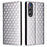 For ZTE nubia Redmagic 10 Air 5G Case Wallet Rhombus Imprinted Leather Phone Cover - Silver - 1