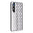 For ZTE nubia Redmagic 10 Air 5G Case Wallet Rhombus Imprinted Leather Phone Cover - Silver - 7