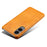 For Samsung Galaxy S25 Edge Case Calf Texture PU Leather Hard PC Protective Phone Cover - Orange - 2