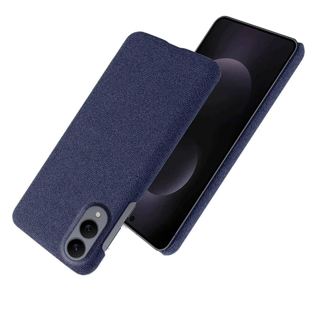 For Samsung Galaxy S25 Edge Phone Case Cloth Texture Anti-Scratch Protective PC Back Cover - Blue - 2
