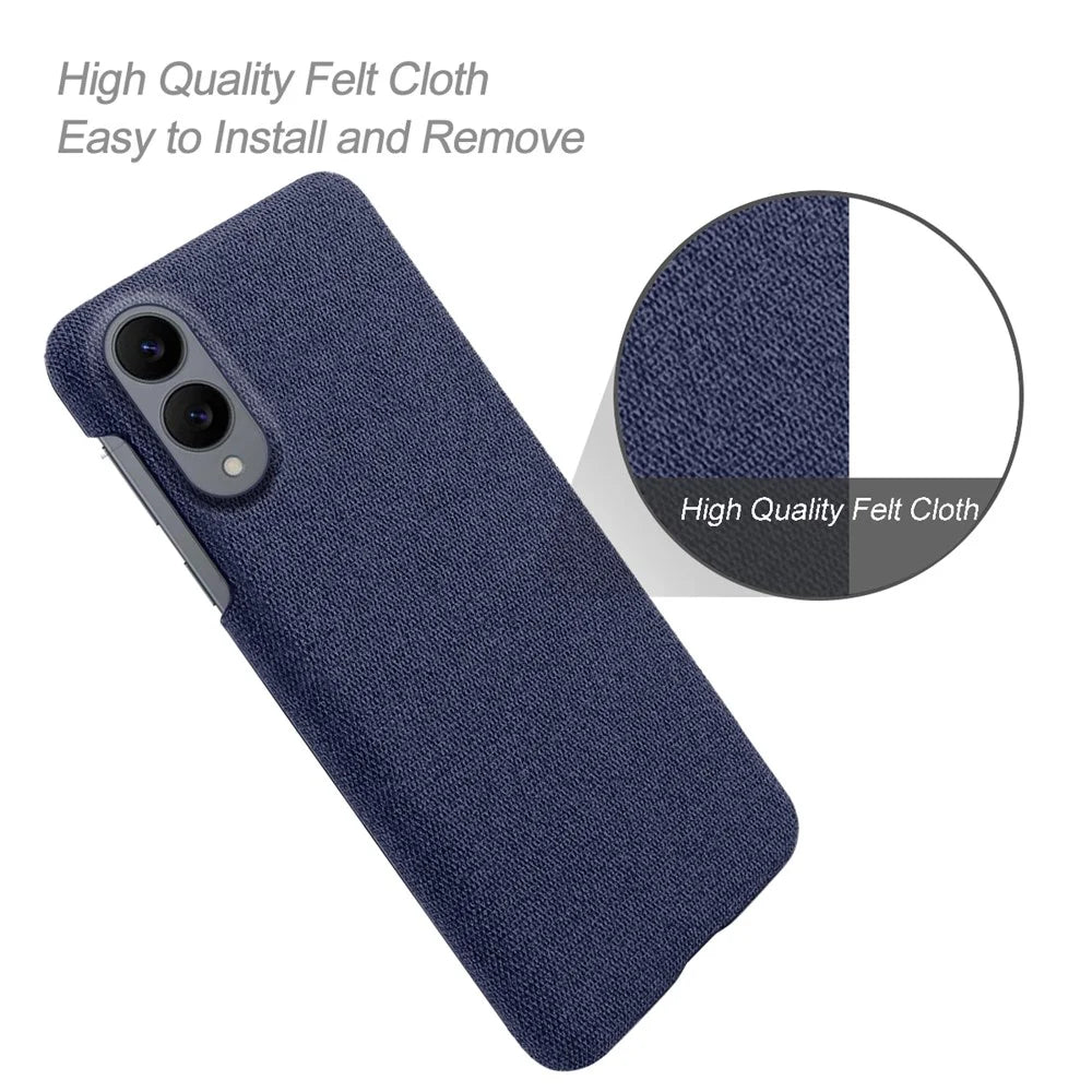 For Samsung Galaxy S25 Edge Phone Case Cloth Texture Anti-Scratch Protective PC Back Cover - Blue - 4