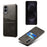 For Samsung Galaxy S25 Edge Case Dual Card Slots PU Leather + Hard PC Phone Cover - Black - 1