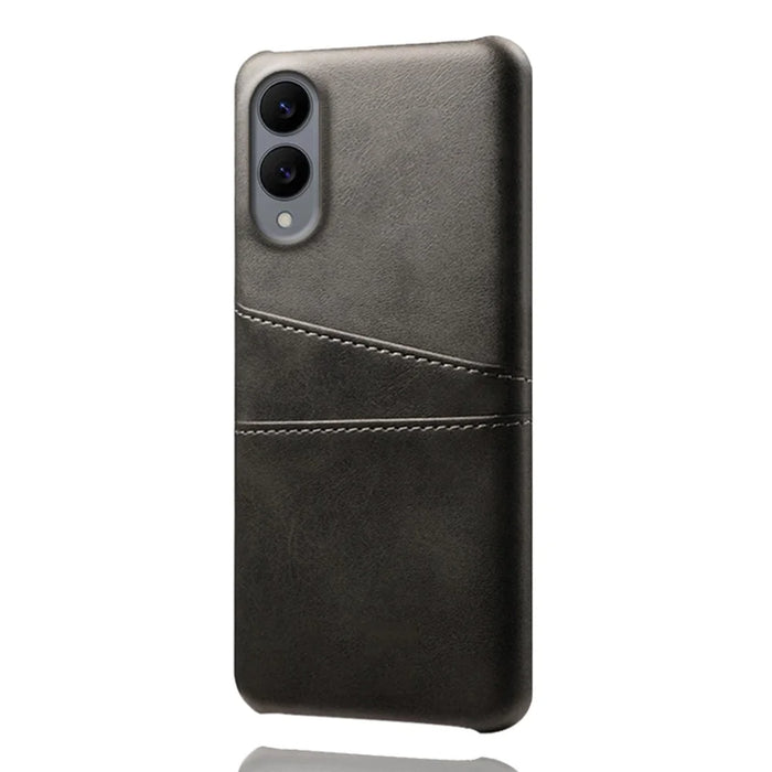 For Samsung Galaxy S25 Edge Case Dual Card Slots PU Leather + Hard PC Phone Cover - Black - 2