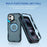 For iPhone 16 Case Compatible with MagSafe Lens Frame Kickstand TPU + PC Shockproof Phone Cover - Sapphire + Blue - 2