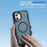 For iPhone 16 Case Compatible with MagSafe Lens Frame Kickstand TPU + PC Shockproof Phone Cover - Sapphire + Blue - 6
