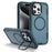 For iPhone 15 Pro Case Compatible with MagSafe Lens Frame Kickstand TPU + PC Shockproof Phone Cover - Sapphire + Blue - 1
