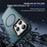 For iPhone 15 Pro Case Compatible with MagSafe Lens Frame Kickstand TPU + PC Shockproof Phone Cover - Sapphire + Blue - 3