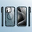 For iPhone 15 Pro Case Compatible with MagSafe Lens Frame Kickstand TPU + PC Shockproof Phone Cover - Sapphire + Blue - 4
