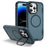 For iPhone 14 Pro Case Compatible with MagSafe Lens Frame Kickstand TPU + PC Shockproof Phone Cover - Sapphire + Blue - 1