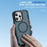 For iPhone 14 Pro Case Compatible with MagSafe Lens Frame Kickstand TPU + PC Shockproof Phone Cover - Sapphire + Blue - 6