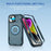 For iPhone 14 / 13 Case Compatible with MagSafe Lens Frame Kickstand TPU + PC Shockproof Phone Cover - Sapphire + Blue - 2