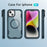 For iPhone 14 / 13 Case Compatible with MagSafe Lens Frame Kickstand TPU + PC Shockproof Phone Cover - Sapphire + Blue - 4
