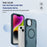For iPhone 14 / 13 Case Compatible with MagSafe Lens Frame Kickstand TPU + PC Shockproof Phone Cover - Sapphire + Blue - 5