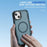 For iPhone 14 / 13 Case Compatible with MagSafe Lens Frame Kickstand TPU + PC Shockproof Phone Cover - Sapphire + Blue - 6