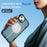 For iPhone 14 / 13 Case Compatible with MagSafe Lens Frame Kickstand TPU + PC Shockproof Phone Cover - Sapphire + Blue - 7