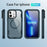 For iPhone 13 Pro Case Compatible with MagSafe Lens Frame Kickstand TPU + PC Shockproof Phone Cover - Sapphire + Blue - 4