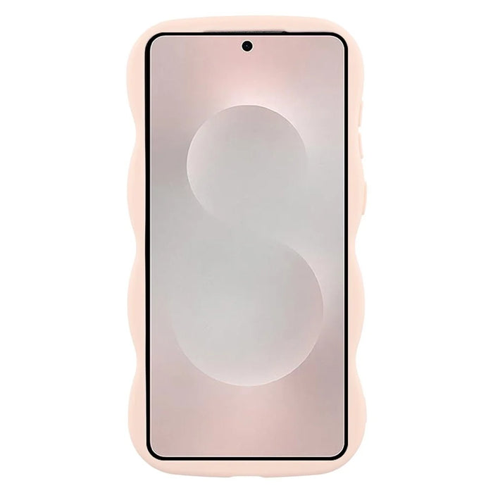 For Samsung Galaxy S25 Edge Magnetic Case TPU + PC Phone Back Cover Skin Touch Wave Shape - Pink - 2