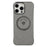 KIGC For iPhone 14 Pro Max Magnetic Case Electroplating PC + PU Phone Back Cover - Grey - 1