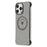 KIGC For iPhone 14 Pro Max Magnetic Case Electroplating PC + PU Phone Back Cover - Grey - 3