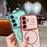 For Samsung Galaxy S25+ / S24+ Magnetic Case Electroplating Wave Edge TPU Phone Cover Heart Pattern - Black - 4